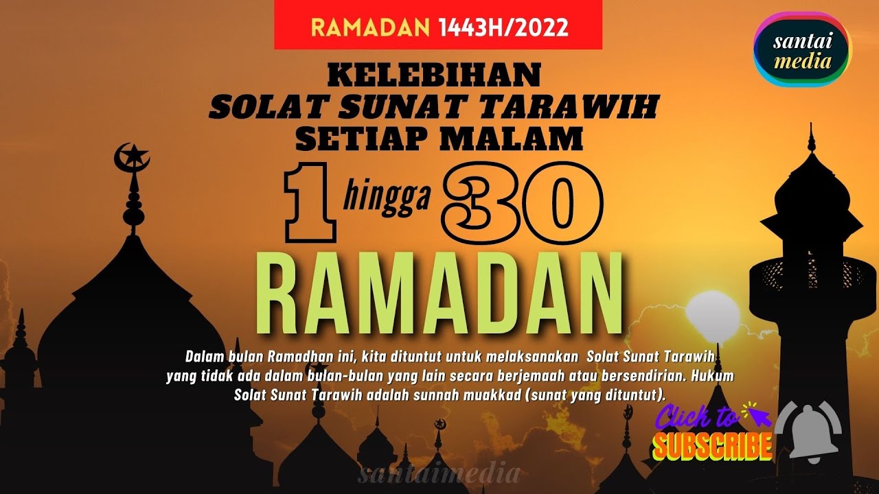KELEBIHAN SOLAT SUNAT TARAWIH SETIAP MALAM 1-30 Ramadan