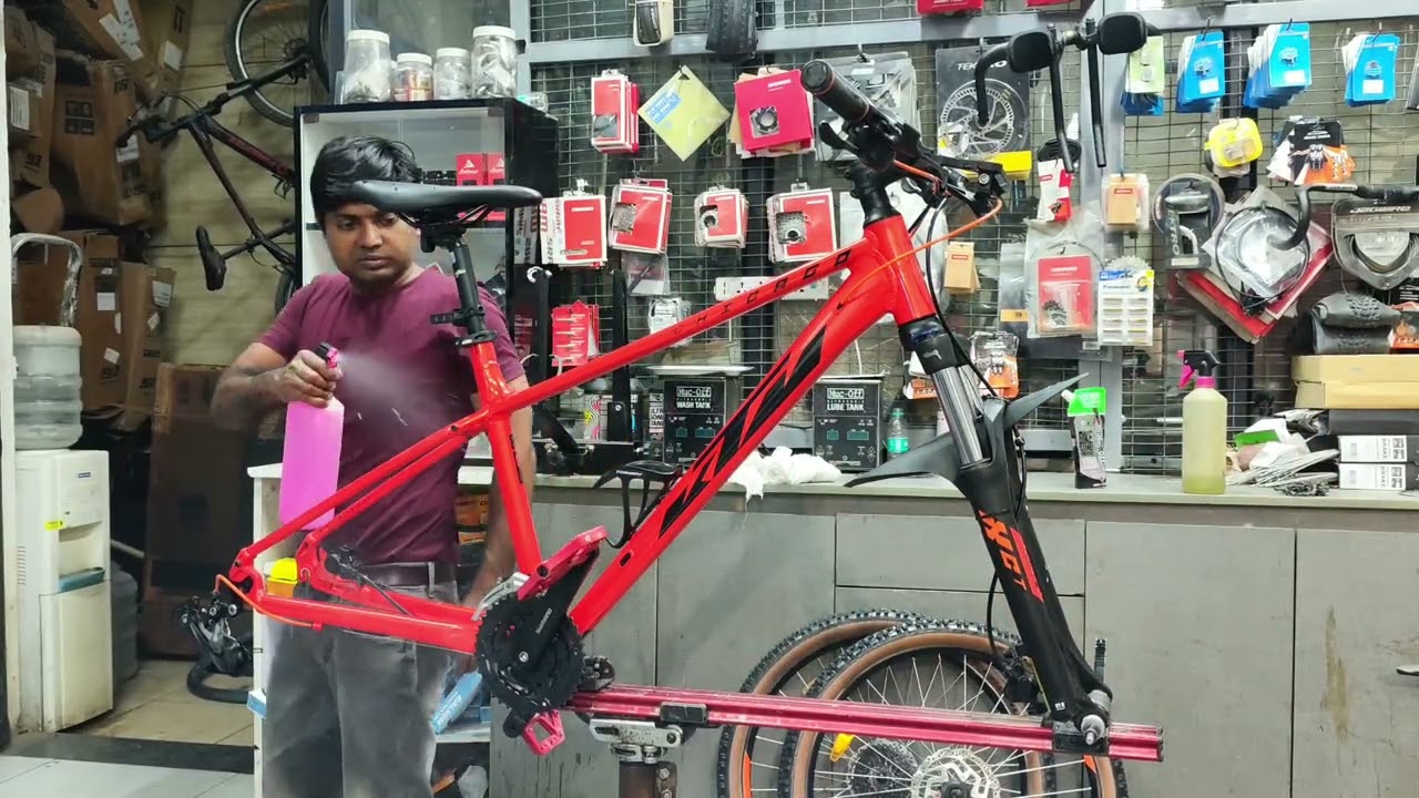 KTM MTB cycle service and cleaning👍👍👩‍🔧🚴 👌