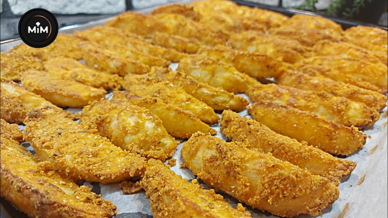 FIRINDA ELMA DİLİM ÇITIR PATATES TARİFİ 🥔 BAHARATLI MISIR UNLU KIZARTMA