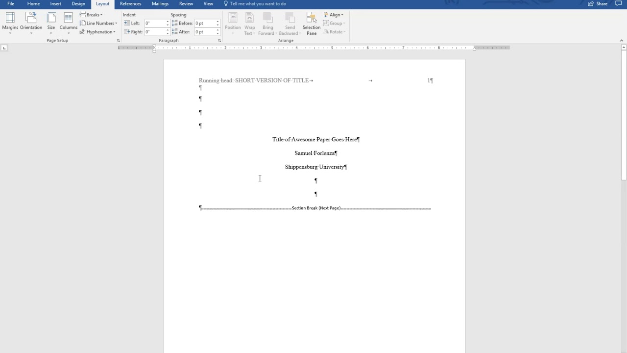APA Style (6th Ed.): Title Page & Running Head - NEW VERSION IN DESCRIPTION