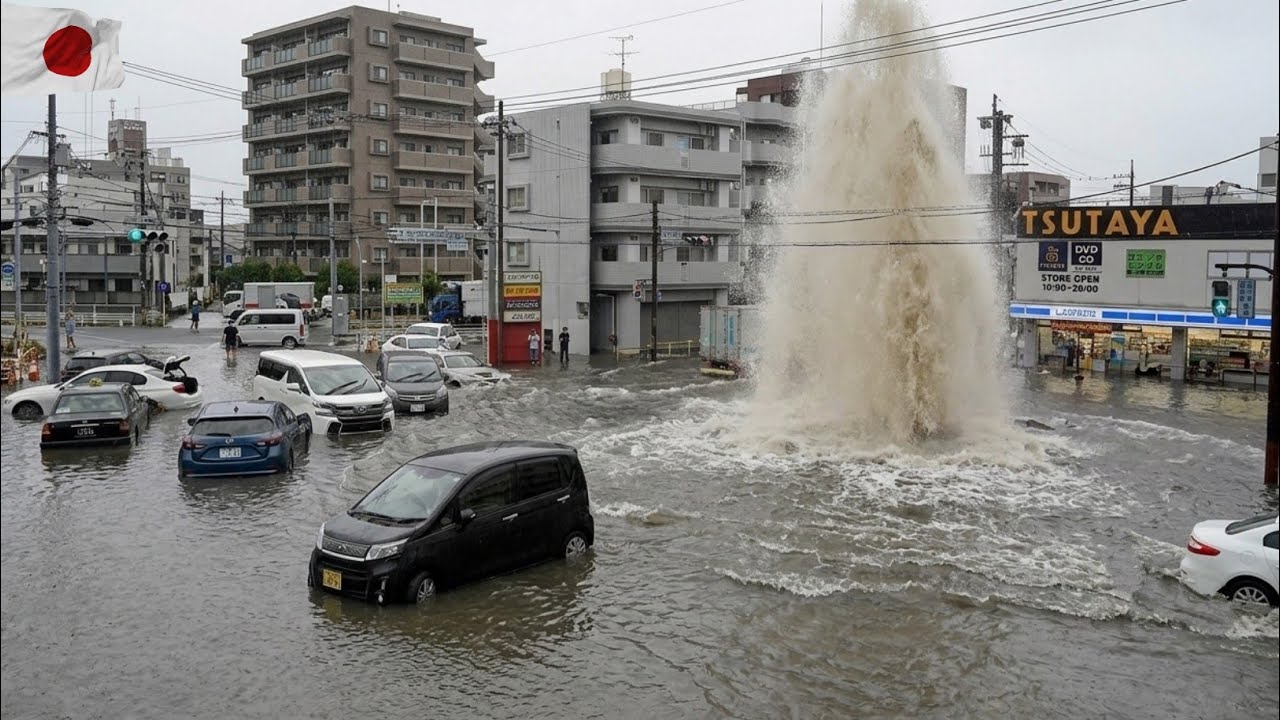 Typhoon Chaos in Japan: Floods Turn Osaka Streets into Rivers and Cars Underwater