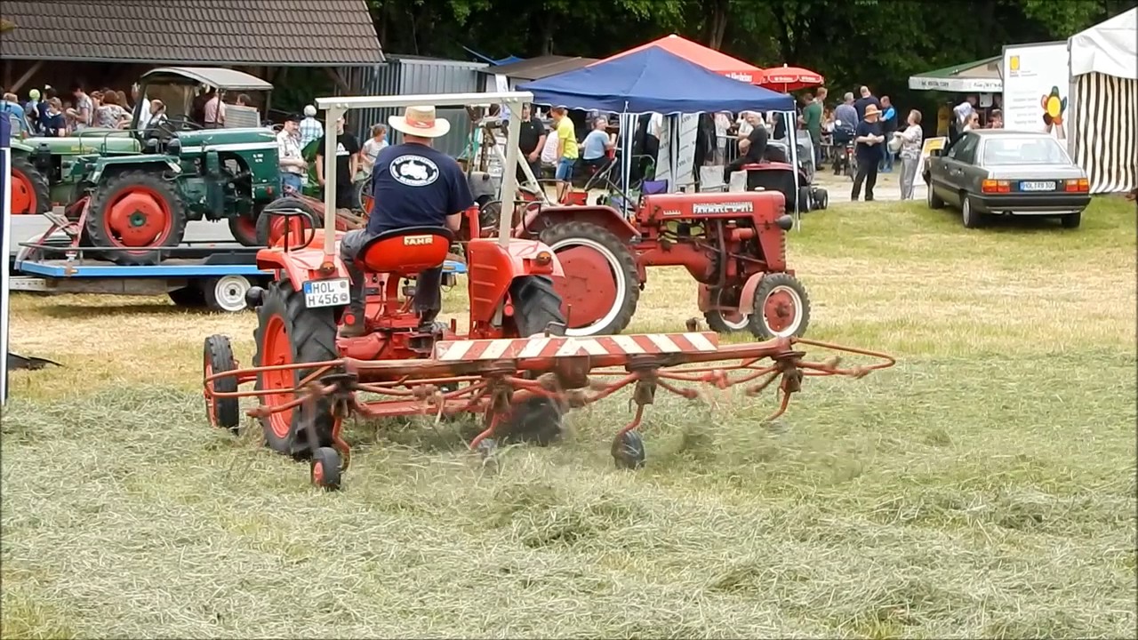 Heuwenden mit Fahr D88 und Fahr Kreiselheuer KH 4