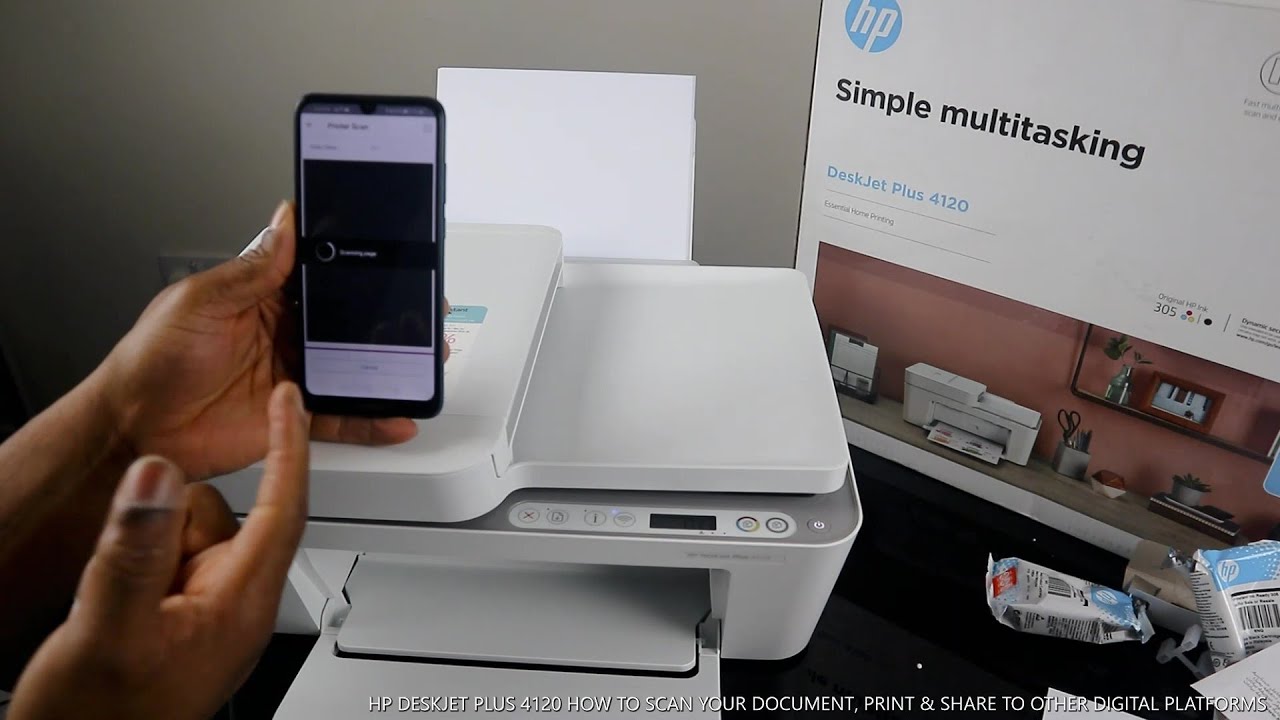 HP DESKJET PLUS 4120 HOW TO SCAN YOUR DOCUMENT , PRINT & SHARE TO OTHER DIGITAL PLATFORMS