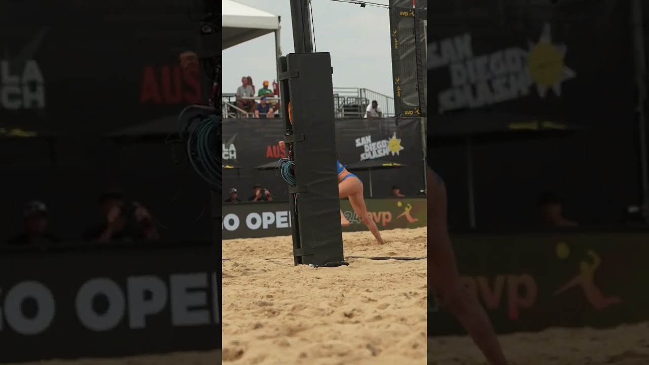 Block? Dig? or Kill? Taryn Kloth with the Fadeaway #beachvolleyball