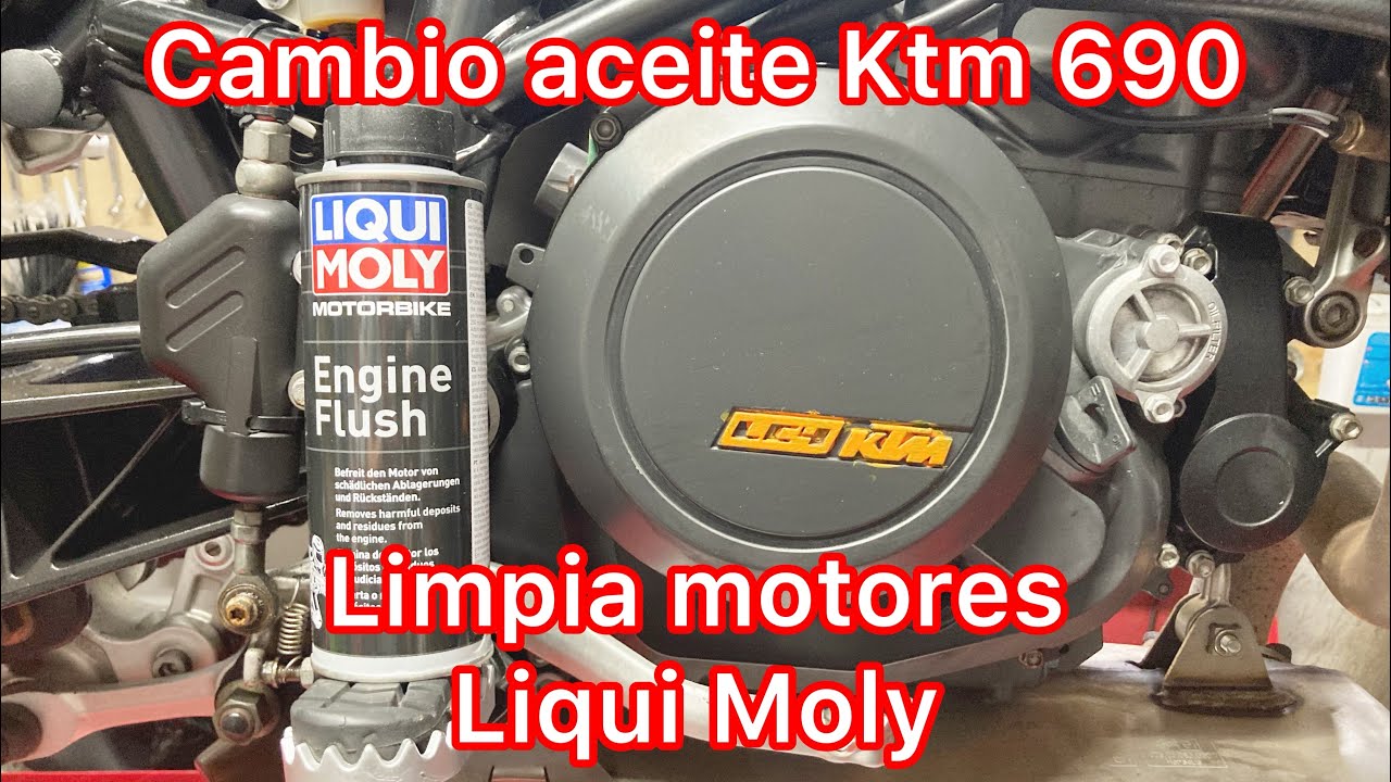 Cambio de aceite y filtros Ktm 690 Duke enduro sm smc 2008 / limpiar motor con loqui Moly