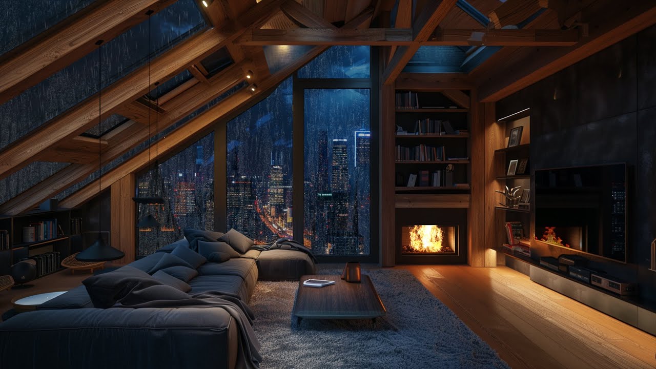 Rain Sounds & Crackling Fire | A Nighttime Sanctuary for Calm Minds and Quiet Hearts