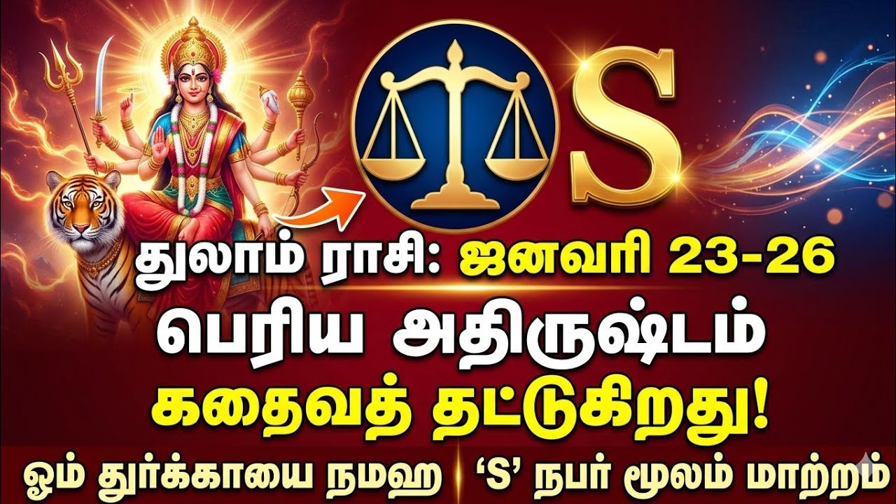 துலாம் ராசி 2026 | ஜனவரி 23-26 | S பெயர் | சாப விமோசனம் |துர்கா தேவியின் 6 அடையாளங்கள்| Libra Zodiac