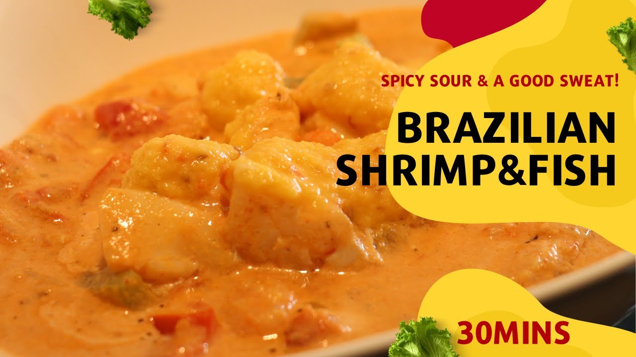 Spicy sour fish idea: Brazilian shrimp + fish + bell peppers + tomatoes  | keto healthy meal
