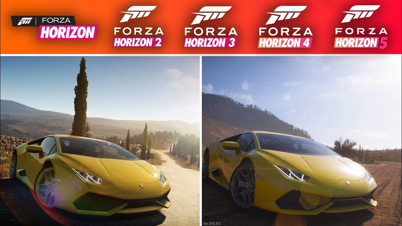 FH1-FH2-FH3-FH4 vs. FH5 | Throwback Start Screen Comparison
