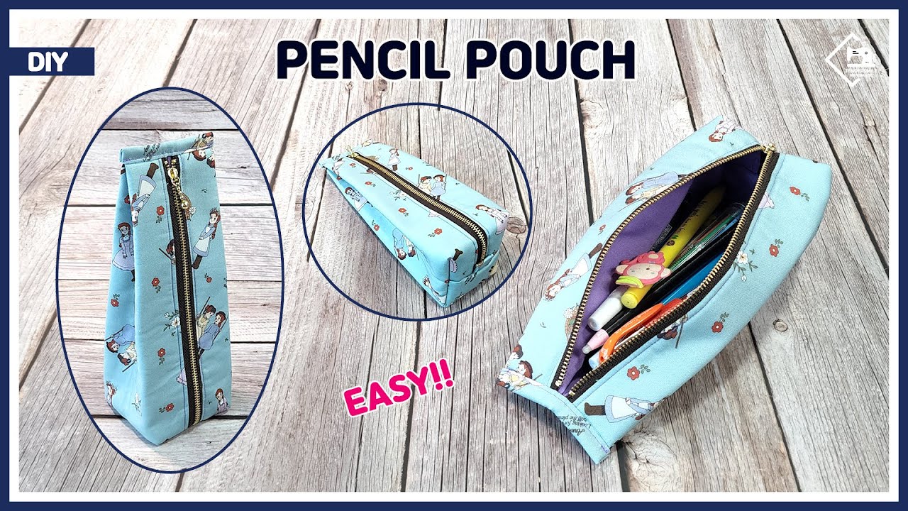 DIY Fabric Pencil Case / Easy zipper pouch / sewing tutorial [Tendersmile Handmade]