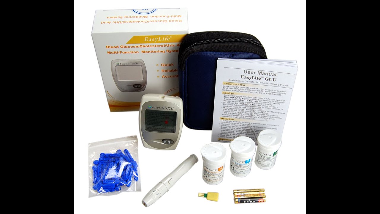 Test at Home for Glucose Cholesterol & Uric Acid with the EasyLife Triple Function Meter