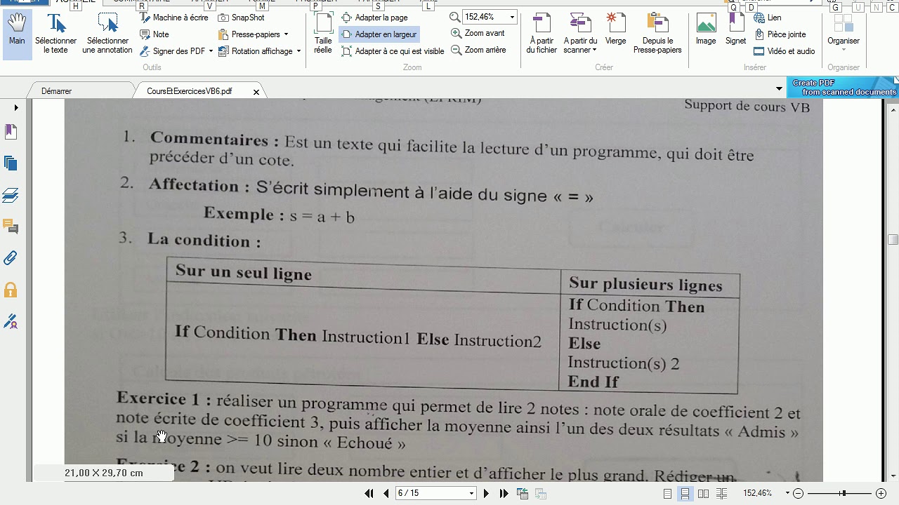 5 Les Commentaires et Conditions VB6
