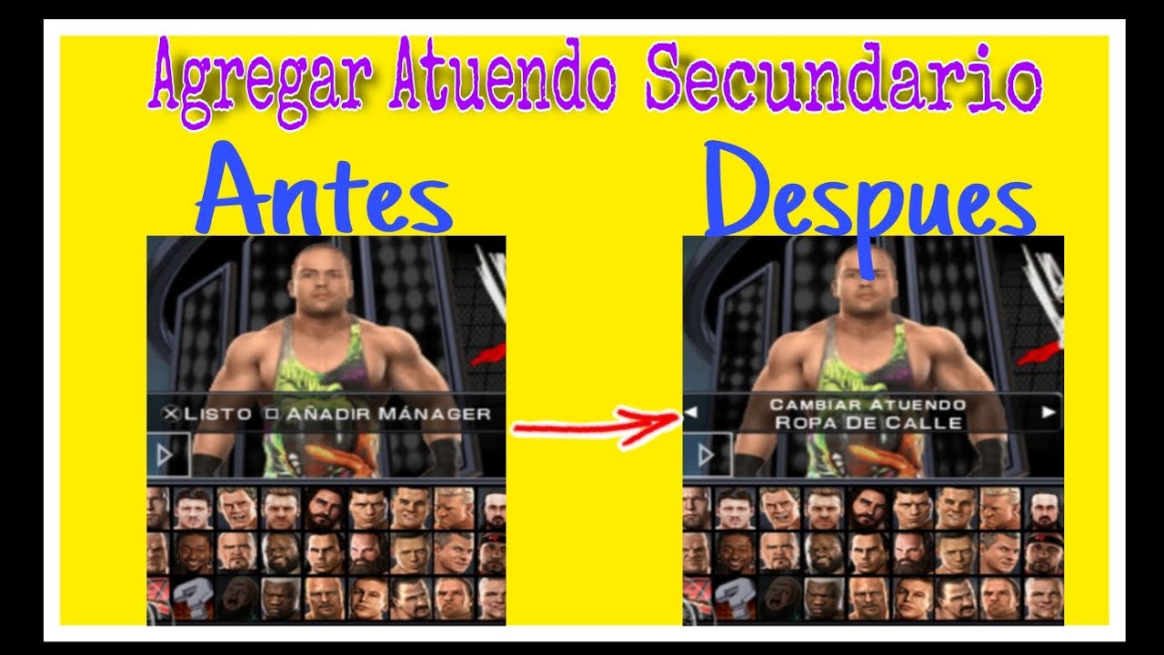 Como agregar atuendo secundario a luchadores que no tienen en Smackdown vs Raw 2011