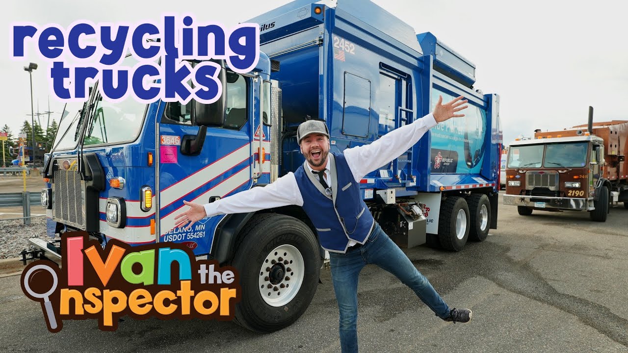 Recycling Trucks For Kids! | Ivan Inspects Recycling Trucks