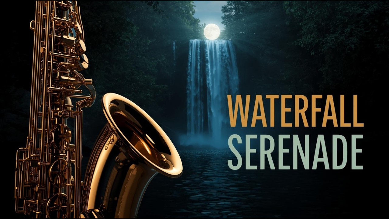 Forest Waterfall Smooth Jazz 🌿 Relaxing Saxophone Music for Meditation, Focus & Peaceful Calm