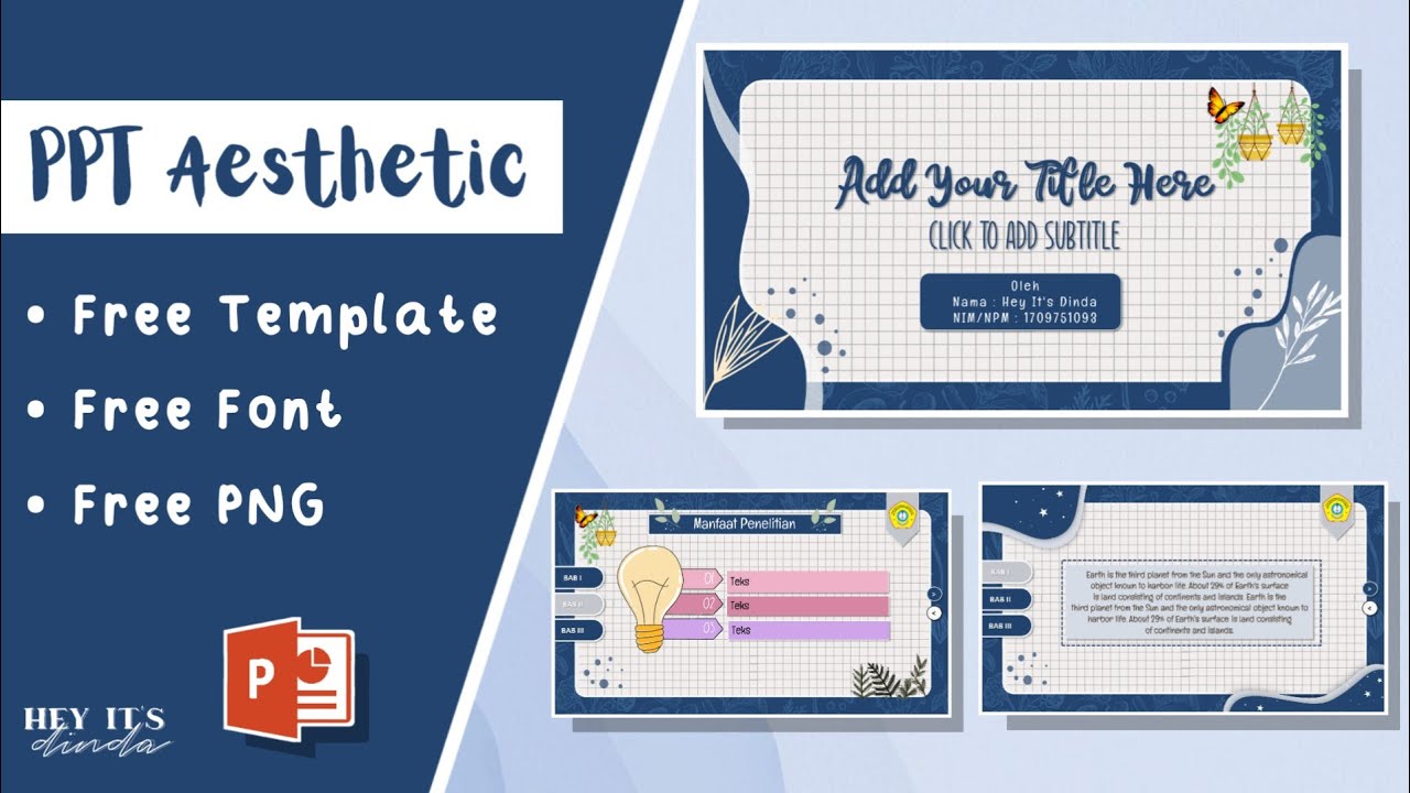 AESTHETIC PPT #17 ANIMATED SLIDE | MUDAH | SIMPLE | FREE TEMPLATE &FONT | CARA MEMBUAT PPT AESTHETIC