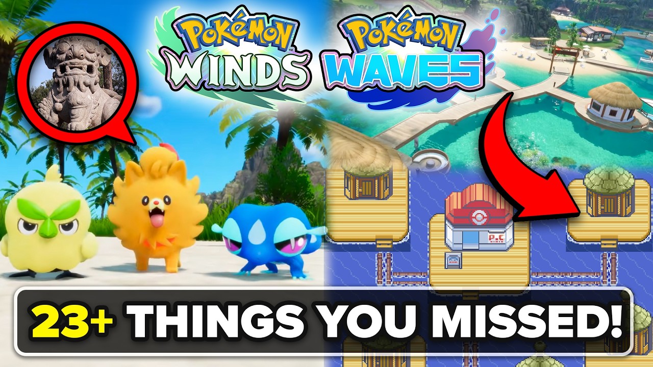 INSANE SECRETS! 23 Things You MISSED in Pokemon Winds & Waves Presents!