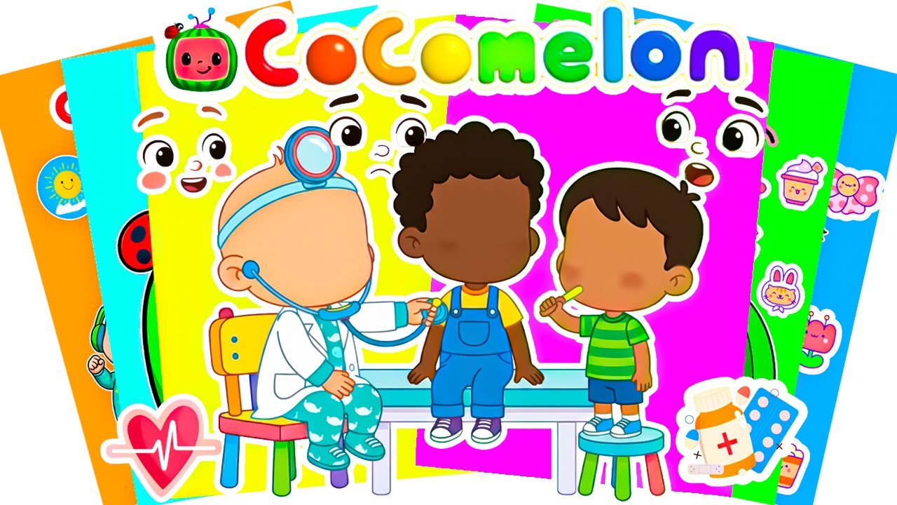 【Paper DIY】Decorate Sticker Book with Doctor JJ Checks Up On Nico & Friends | Sticker Book DIY