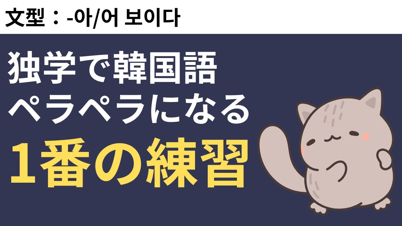独学で韓国語ペラペラになる1番の練習 #66 -아/어 보이다