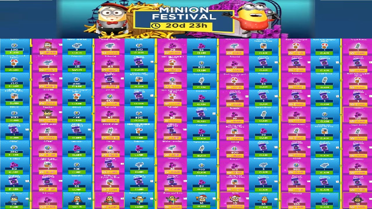 Minion Rush PREMIUM PASS / ALL REWARDS MINION FESTIVAL gameplay walkthrough iOS / android