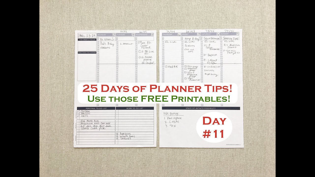 FREE PLANNER PRINTABLES | 25 Days of PLANNER TIPS!