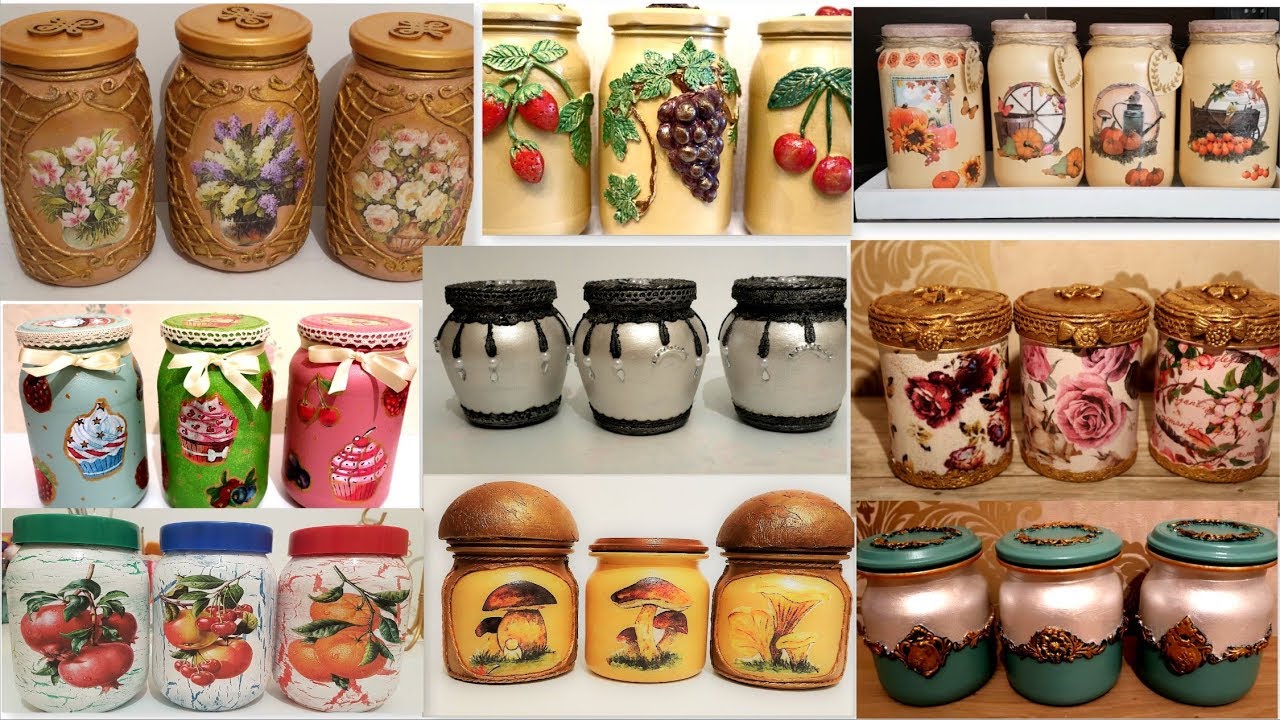 11 amazing diy ideas for  recycling  jars | Decorating glass jars