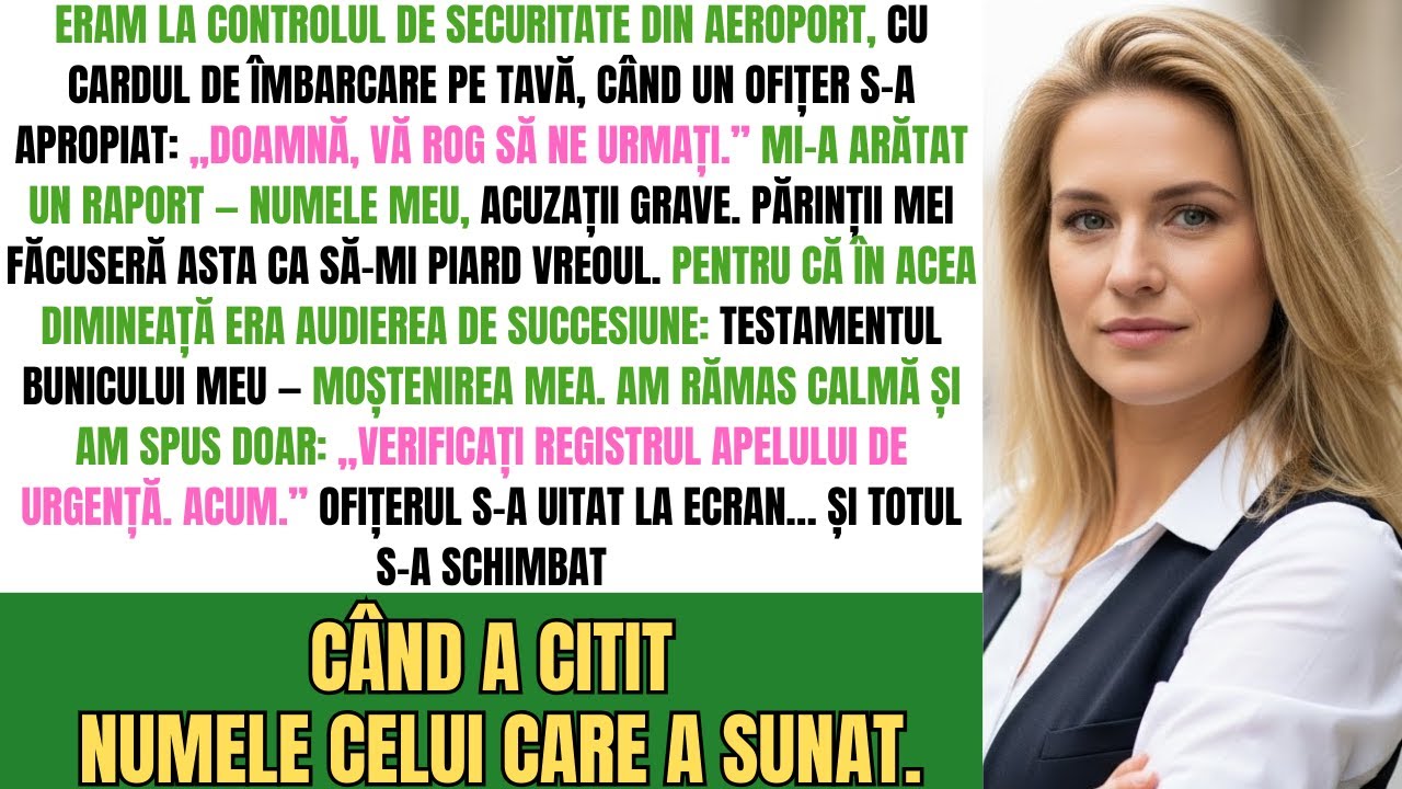 Poliția Aeroport M-A Oprit Control—Părinții Au Mințit Să Ratez Audierea Moștenirii Bunicului Și…