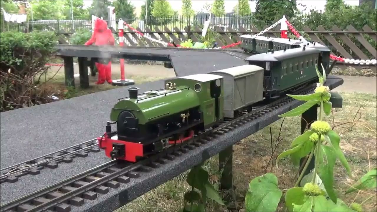 Live Steam Locomotive Are Running The Wheelbarrows At Forget Me Not Garden Railway