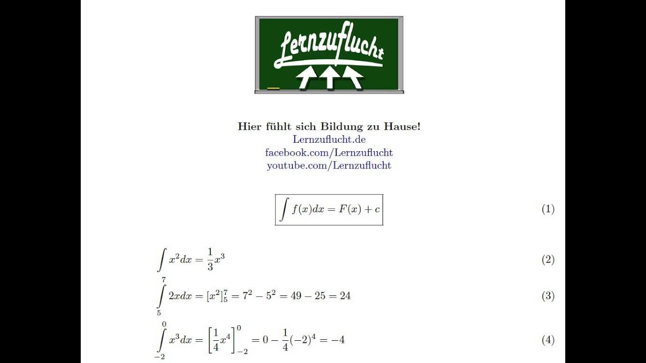 Die Integralschreibweise, das bestimmte Integral, Lernzuflucht Hagen