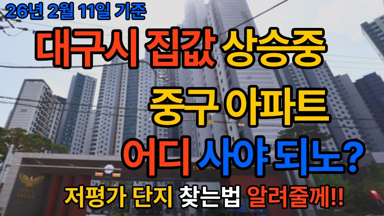 대구 부동산 폭등 시작! 지금 당장 '여기' 안 사면 땅을 치고 후회합니다 (feat. 중구 저평가 급매) #대구아파트 #대구부동산 #대구시 #대구
