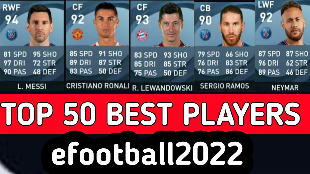 Efootball 2022 TOP 50 PLAYERS RATING/PES MOBILE 2022 BEST PLAYERS/EFOOTBALL ALL TOP RATED PLAYERS