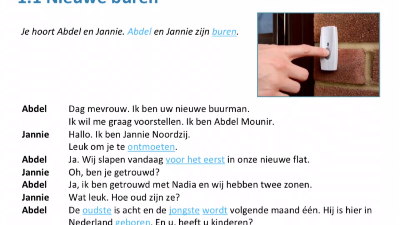 Dutch Dialogues - Nederlandse Dialogen - A2 - Nieuwe Buren
