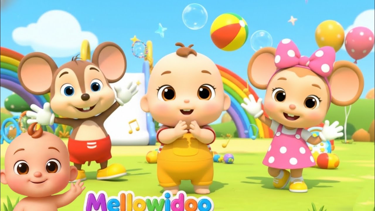 Round Ear Mouse Dance Song 🐭🎵 | Happy Kids Action Nursery Rhyme | Mellowidoo Nursery Rhymes