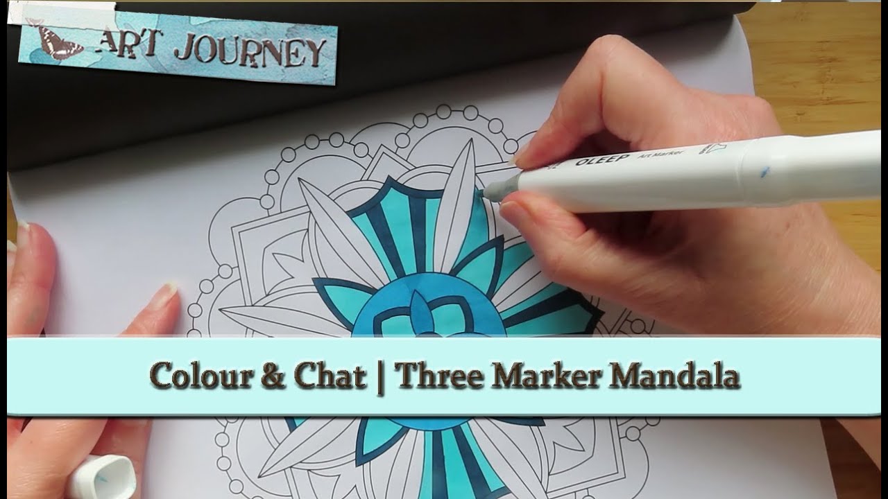 Using Just Three Markers for a Mandala | Color with Me | Colour and Chat