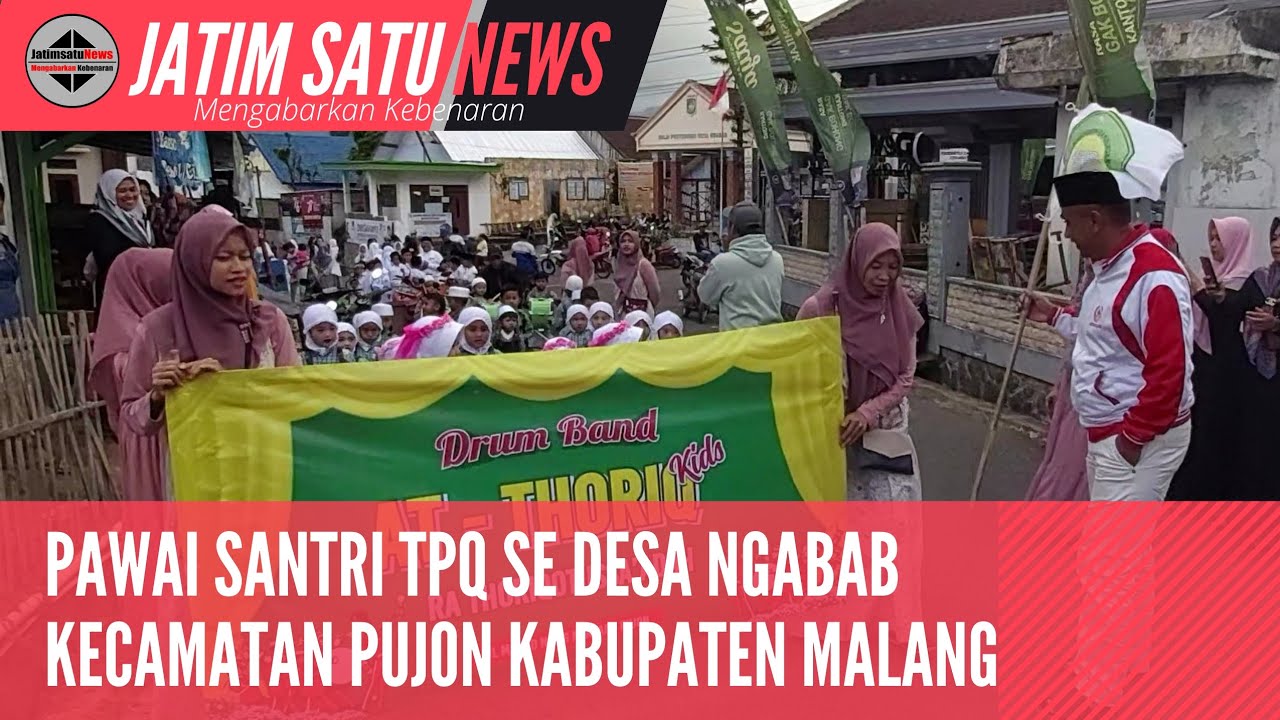Ratusan Bocah TPQ ikut Pawai se Desa Ngabab Pujon-Malang