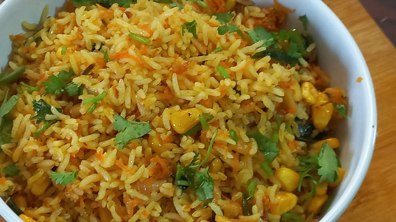 5 mins లో చేసుకునే healthy lunch box recipe easy and quick carrot 🥕 corn 🌽 rice