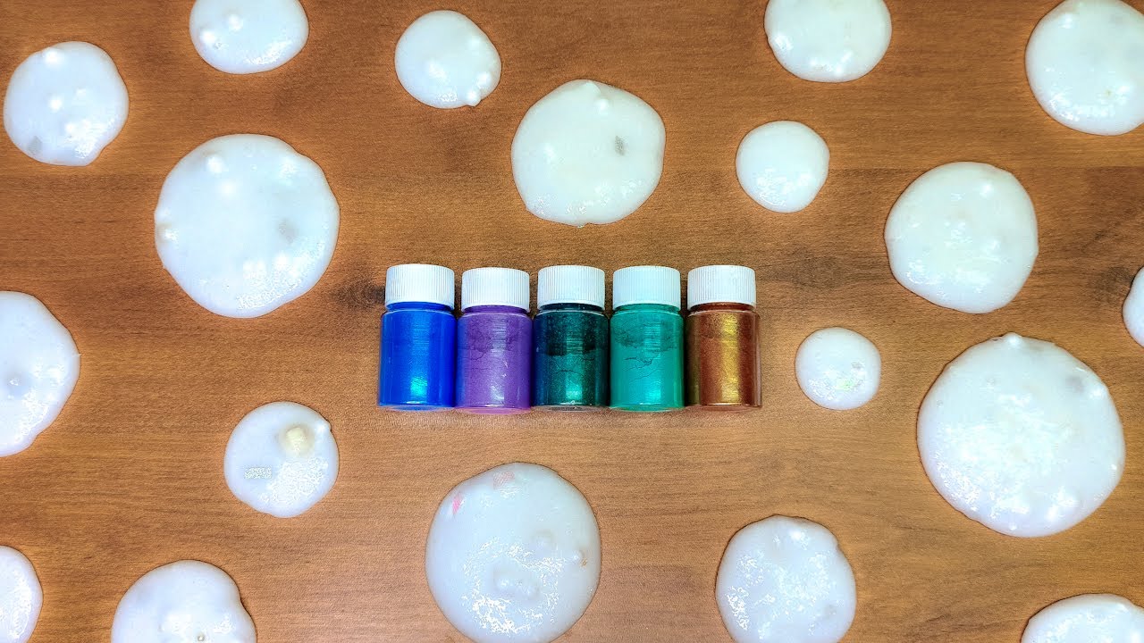 Slime Coloring with Pigments - Beautiful Color Combination - Satisfying ASMR Slime Video!