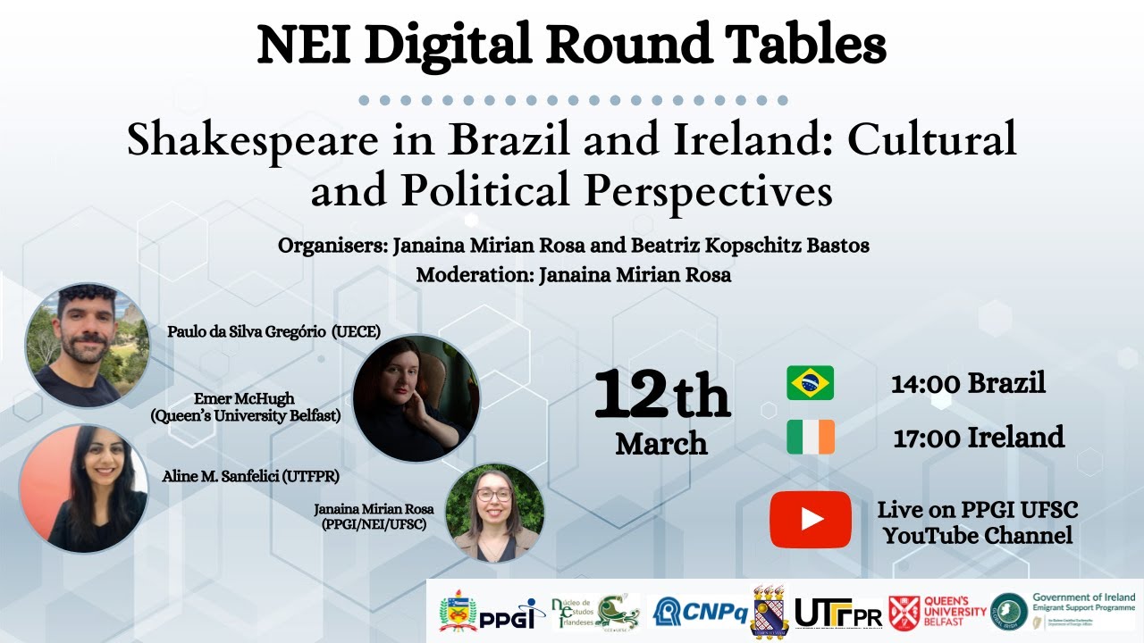 NEI Digital Round Tables: Shakespeare in Brazil and Ireland: Cultural and Political Perspectives