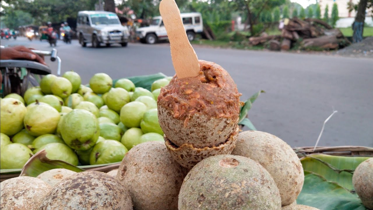 Most Unique & Unseen Fruit of India | Spicy Wood Apple | Indian Street Food