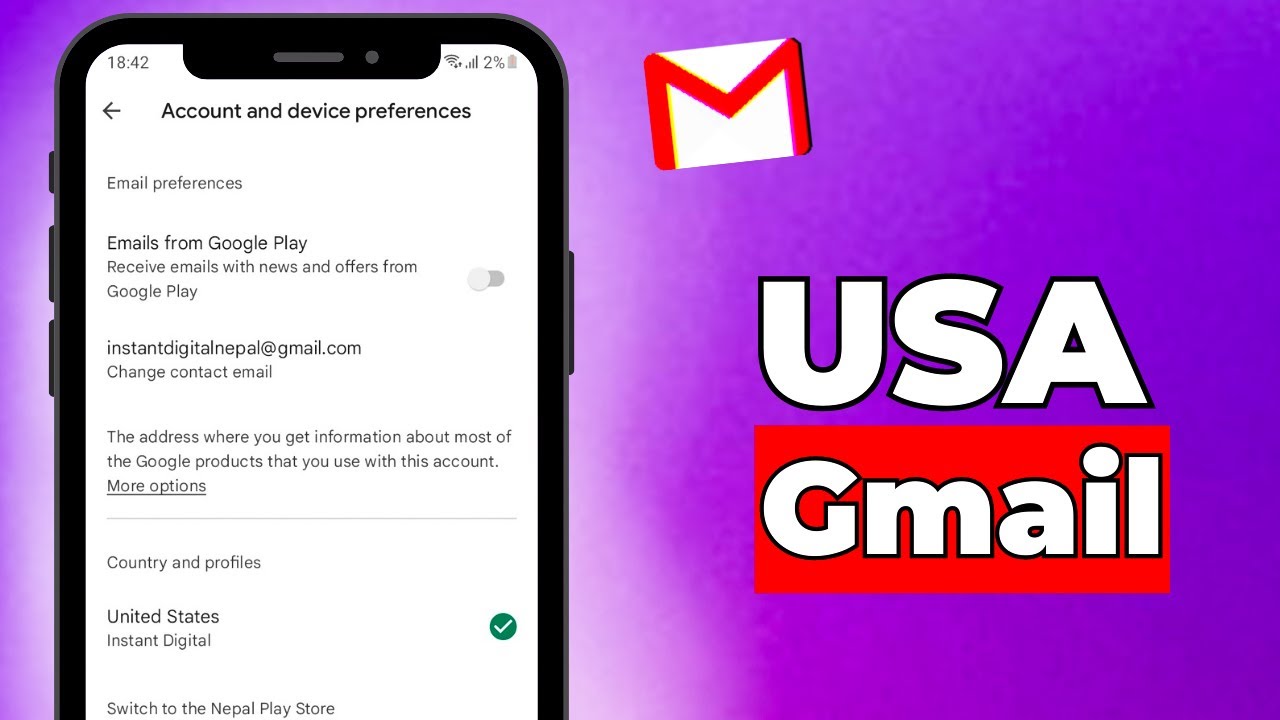 How To Make USA Gmail in Nepal | Create US Gmail Account in Nepal | Switch USA Gmail in Playstore
