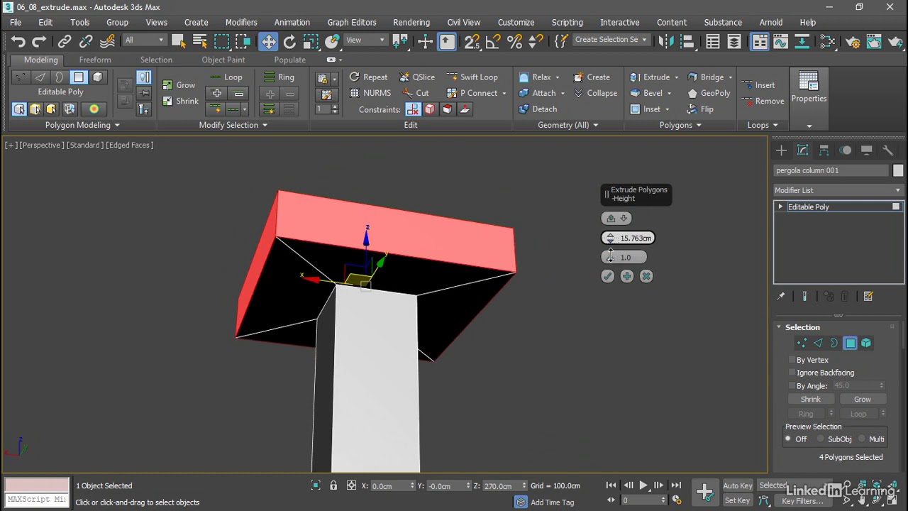 064   Branching with Editable Poly Extrude