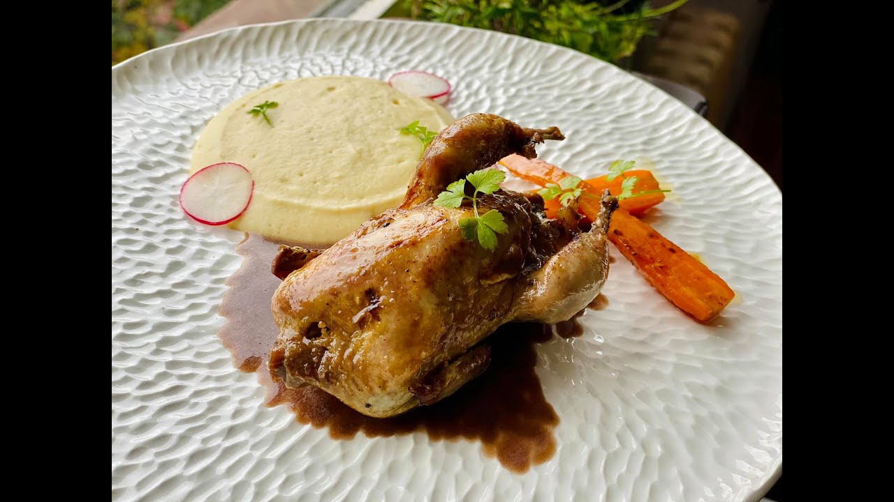 Codorniz sous vide 68 grados con manzana