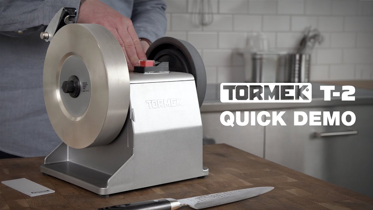 Quick Demo of the Tormek T-2 Pro Kitchen Knife Sharpener &ndash; English