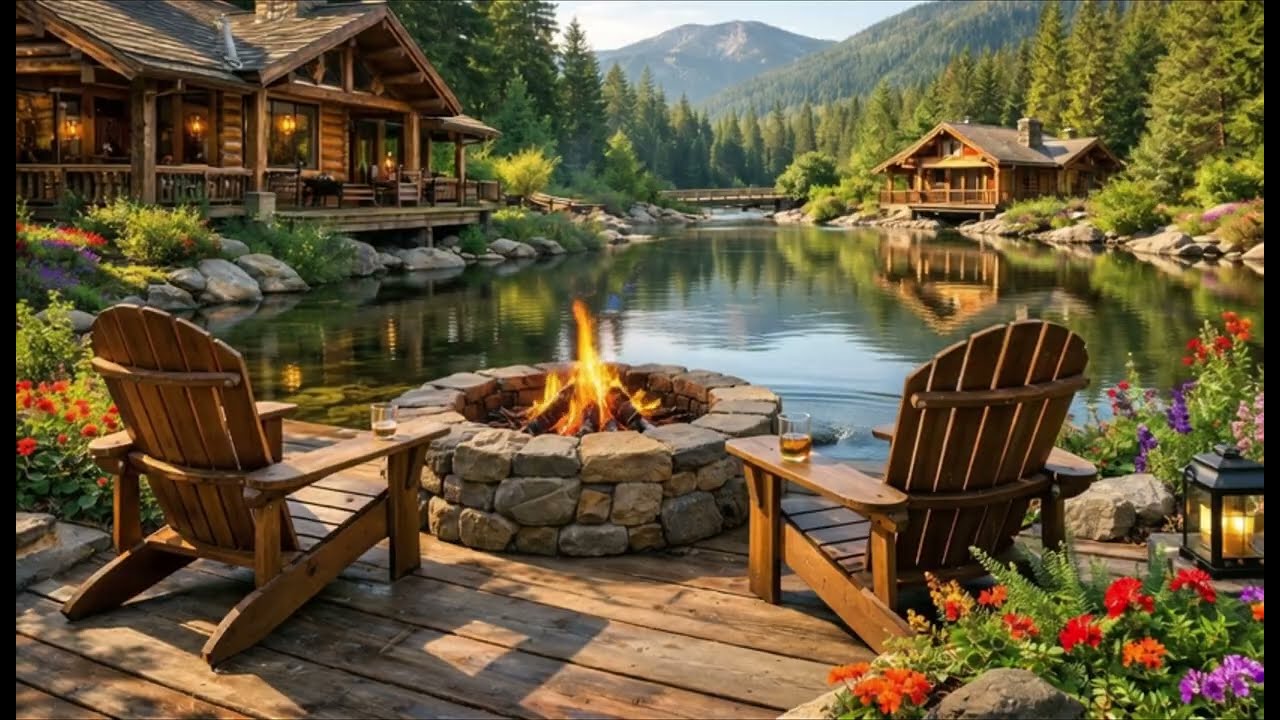 Lakeside Cabin Morning ☀️ Soft Piano & Peaceful Bird Sounds
