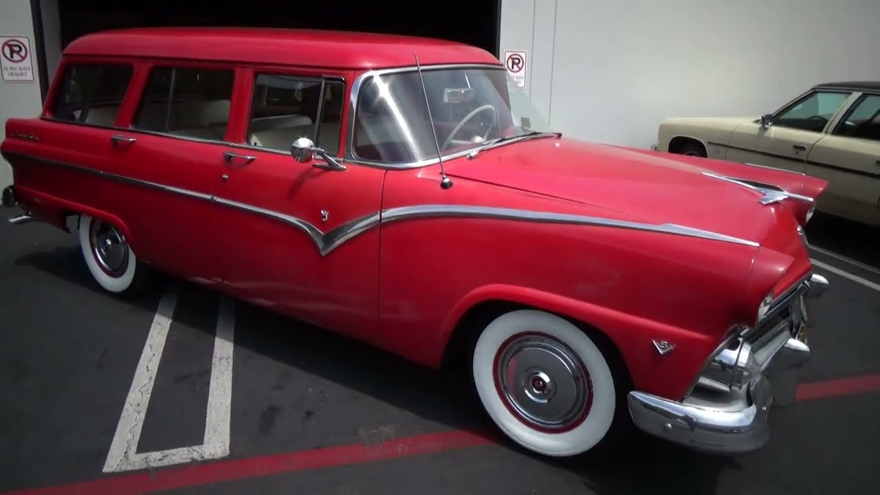 1955 Ford 3 row wagon test drive at Laguna Classic Cars