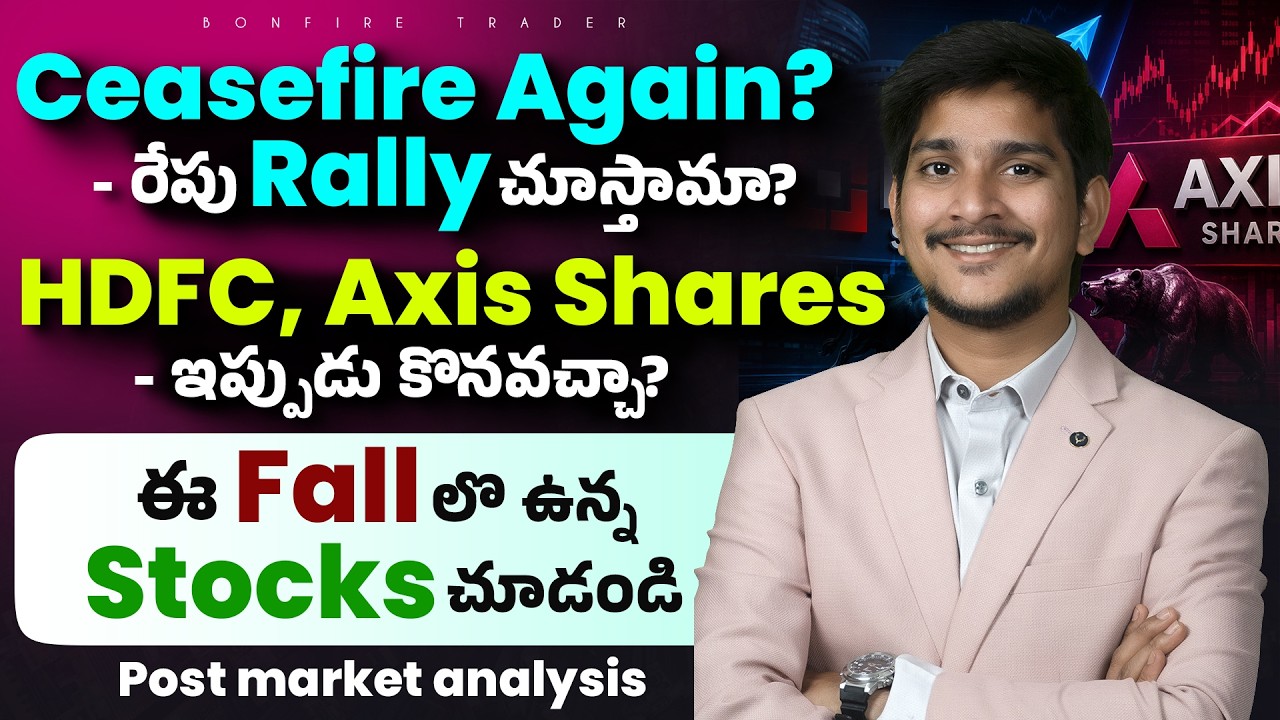 Ceasefire Update & Market Outlook | Bitcoin, Gold,Silver | HDFC Bank, Reliance, Axis Bank, MTAR Tech