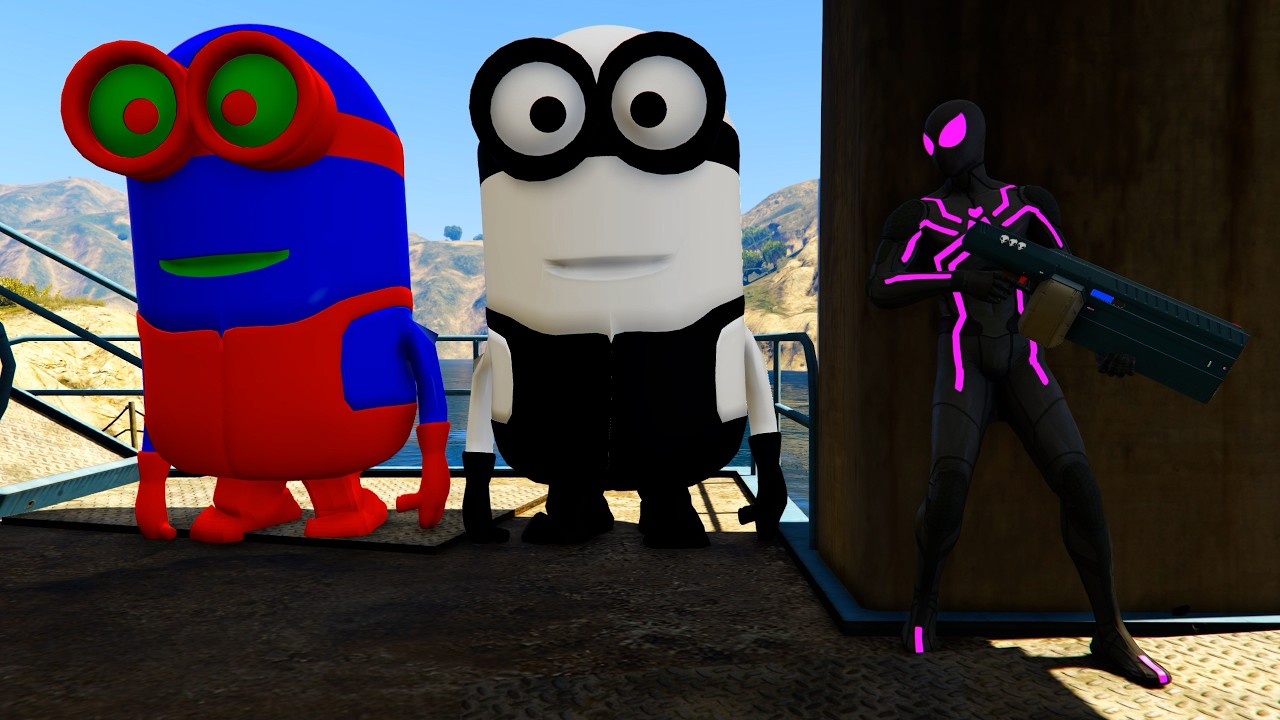 GTA 5 Funny Ragdoll Spiderman vs Blue Minion Epic Episode #56