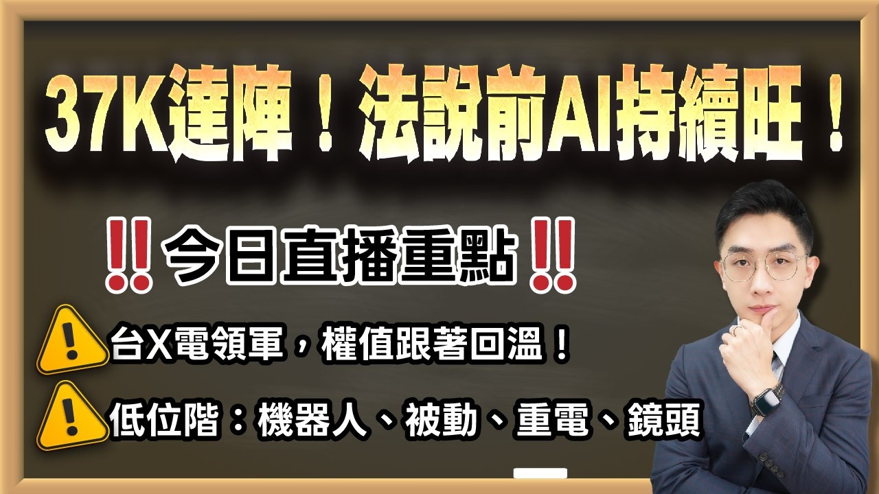 劉育綸 艾綸說【37K達陣！法說前AI持續旺！】影音分析2026/04/15