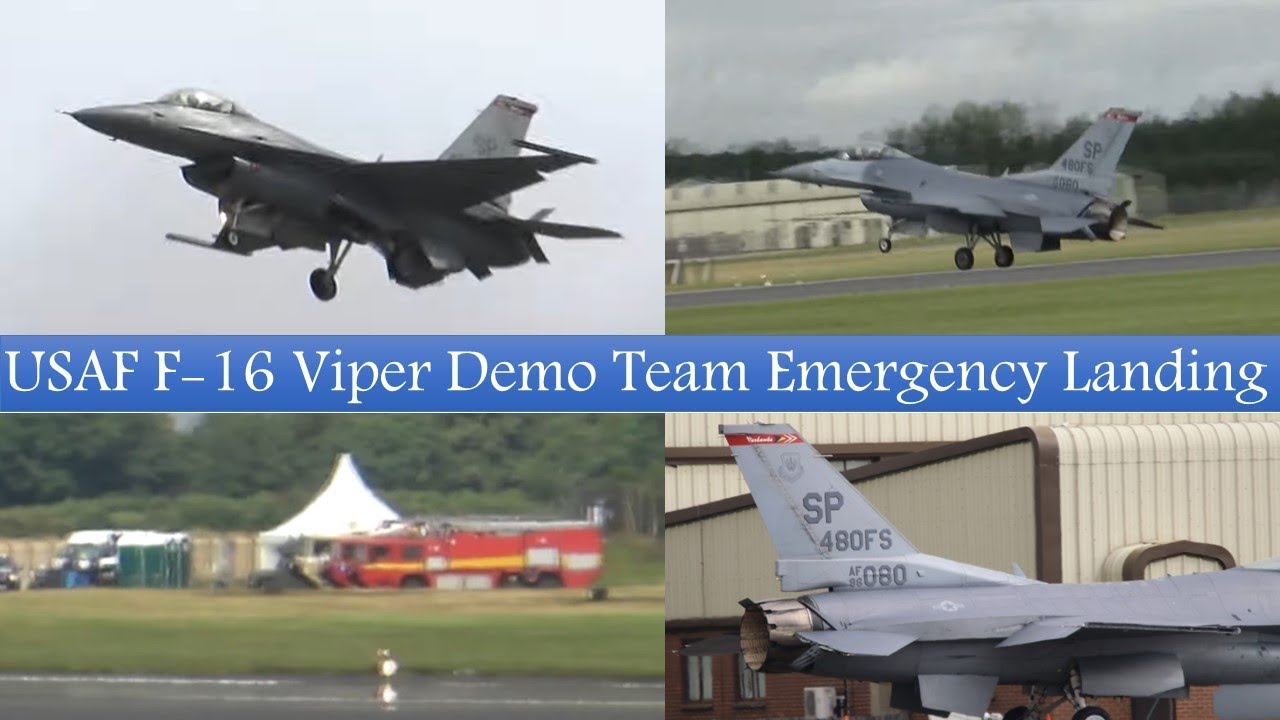 USAF F-16 Emergency Landing | RIAT 2019