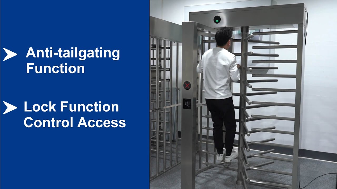 DS411 Single Door Full Height Turnstile Anti-tailgating Function and Lock Function
